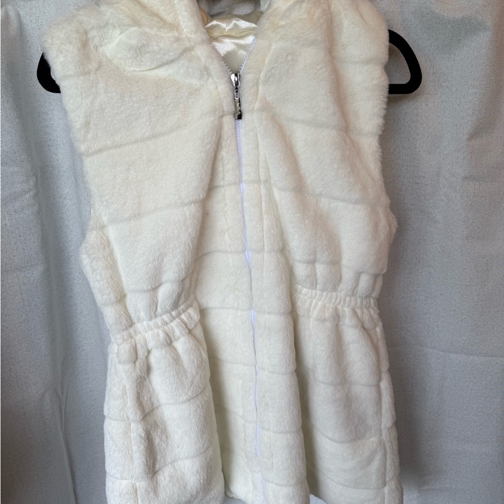 Cream Faux Fur Hooded Vest